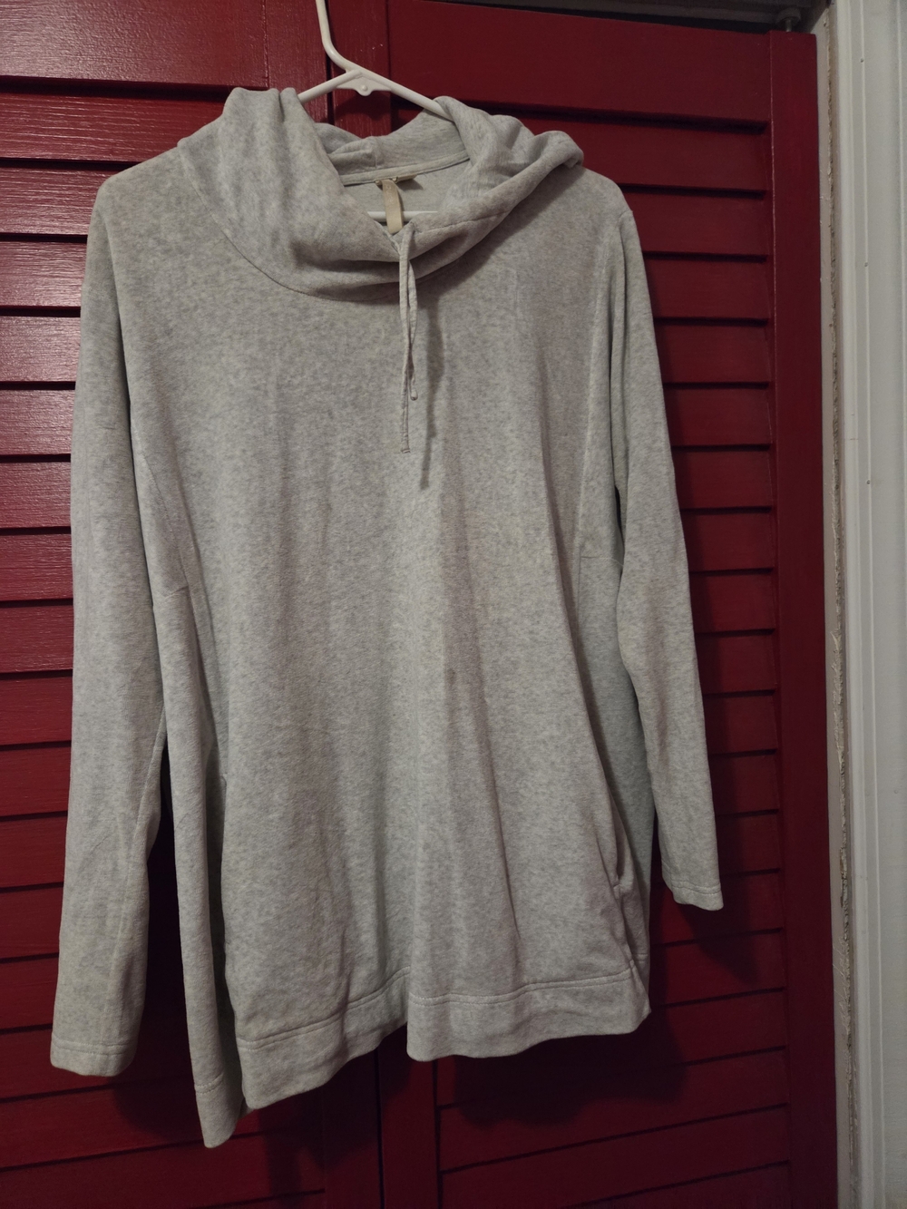 Velore Pure Jill Top Gray With Pockets And Cowl Neck Hood